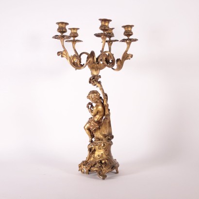 candelabro antiguo, candelabro antiguo, candelabro antiguo, candelero italiano antiguo, candelero antiguo, candelero neoclásico, candelero del siglo XIX, candelero de bronce dorado