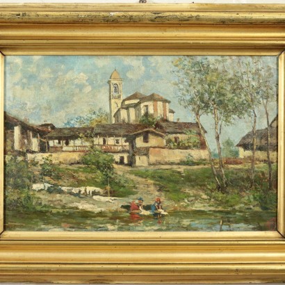 Luigi Zinelli Oil on Canvas Italy 20th Century