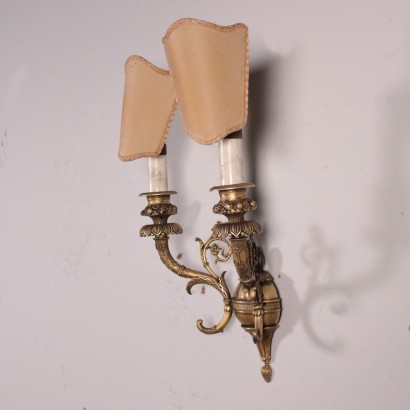 Pair of Revival Wall Lights Gilded Bronze Italy 20th Century
