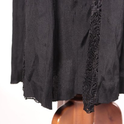 Vintage long dress in black silk