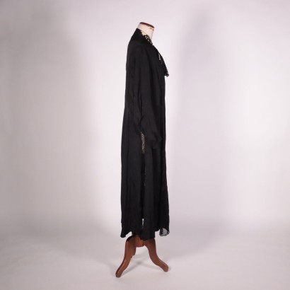 Vestido largo vintage de seda negra