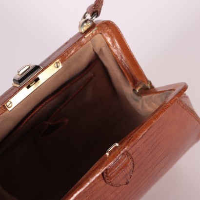 Vinatege Curved Handbag Leather Italy 1960s-1970s