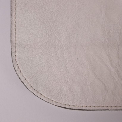 Vintage White Leather Clutch Italy 1960s-1970s