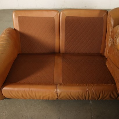 Mod. Piumotto, Produziert von Busnelli. Dreisitzer-Sofa, Schaumstoffpolsterung, Lederpolsterung. Gute Bedingungen.