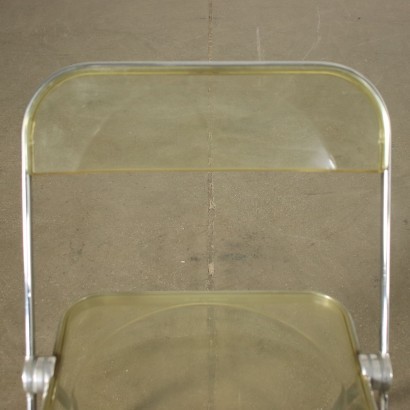 Plia chairs, 1970s, Des. Giancarlo Piretti, Produced Anonymously Castelli. Pair of folding chairs, metal and plastic material. Good conditions