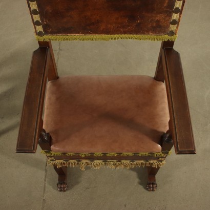 Neo-renaissance Chairs and Armchair Walnut Italy 19th Century