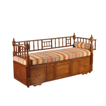 antikes, Bett, antike Betten, antikes Bett, antikes italienisches Bett, antikes Bett, neoklassisches Bett, Bett aus dem 19.