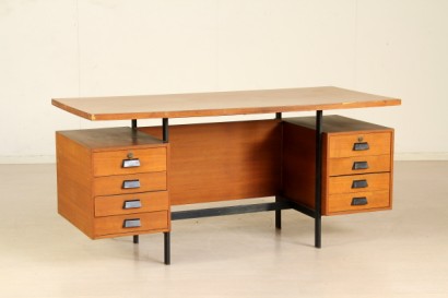 modernism, modernism desk desks, 50 years, 60 years, telephone, desk with drawers, wood, teak and formica top