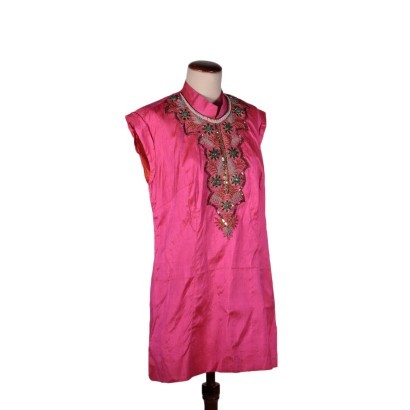 Vintage Ethnical Dress Silk 1970s