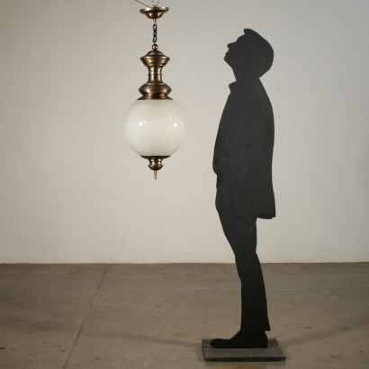 Lamp In The Style Of Luigi Caccia Dominioni Brass Glass Italy 1960s