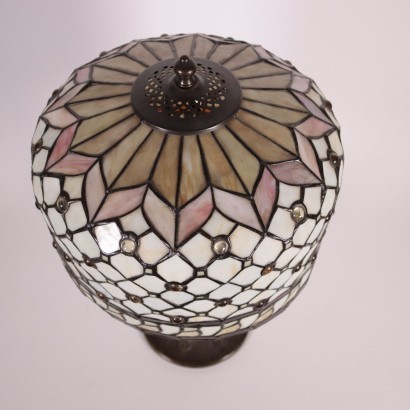 Lamp Tiffany Style Bronze Glass Italy 20th Century