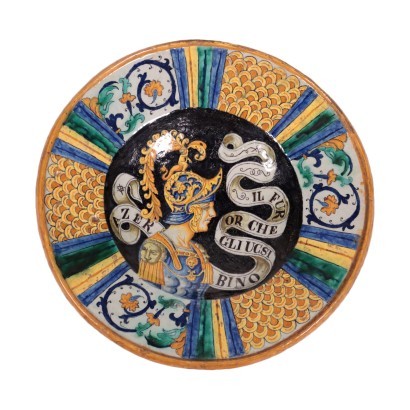 Parade Plate Majolica Ceramic Deruta Italy Late '800 Early '900