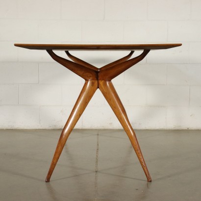 Table Veneered Wood Solid Oak Italy 1950s