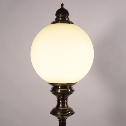 Lampada da terra, ottone, vetro, marmo.,Lampada Anni 50-60