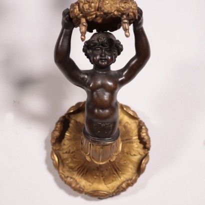 Paire D'Appliques, Bronze Ciselé, Style Napoléon III, Italie, '800.