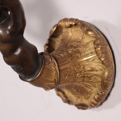 Paire D'Appliques, Bronze Ciselé, Style Napoléon III, Italie, '800.