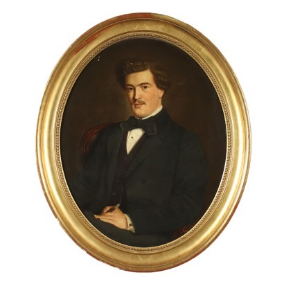 Portrait Of A Man Oil On Canvas 19th Century