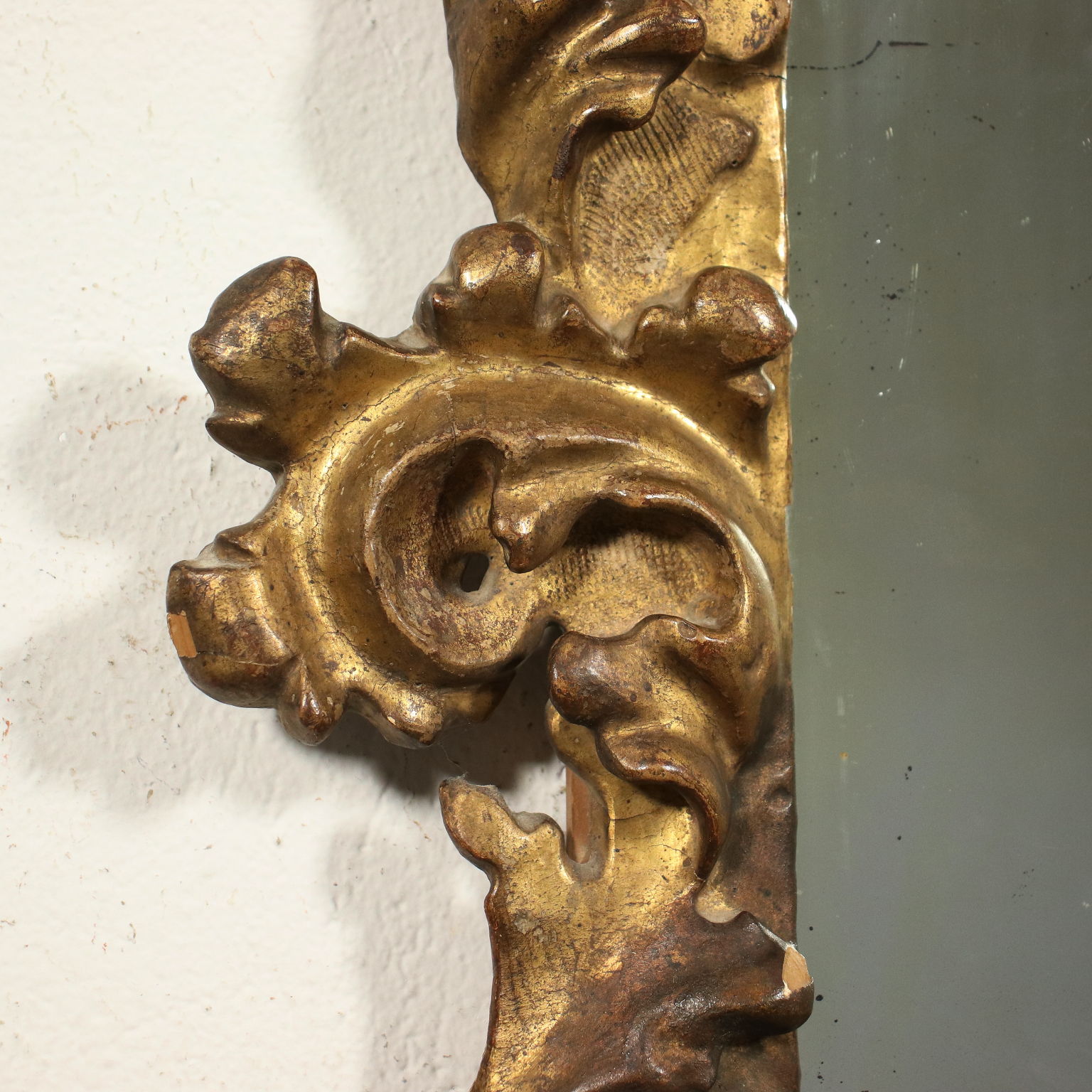 Consolle da ingresso barocco colore avorio con fregi oro completa 