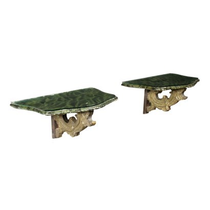 Pair of Shelves Made WIth Ancient Parts Italy 20th Century
