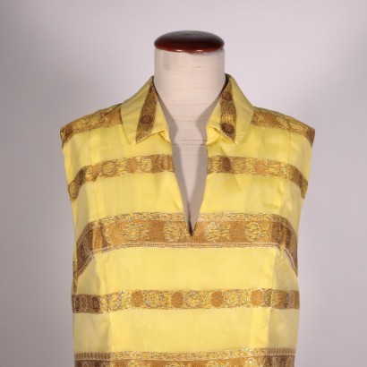 #vintage #abbigliamentovintage #abitivintage #vintagemilano #modavintage ,Vestito Lungo Vintage Giallo e Oro