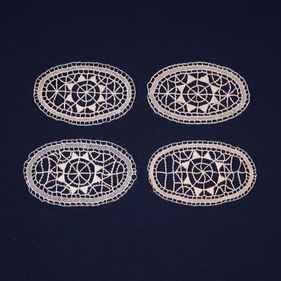Set of Needle Embroidered Inserts Cotton Italy 20th Century