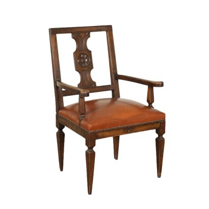 antik, Sessel, antike Sessel, antiker Sessel, antiker italienischer Sessel, antiker Sessel, neoklassizistischer Sessel, Sessel aus dem 19. Jahrhundert, Lombard neoklassischer Sessel
