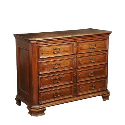 Lombard Barque Chest Of Drawers Walnut Italy 18th Century