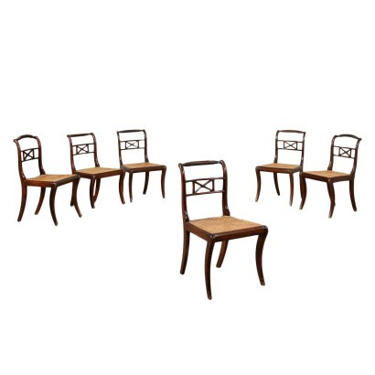 Grupo de seis sillas Regency