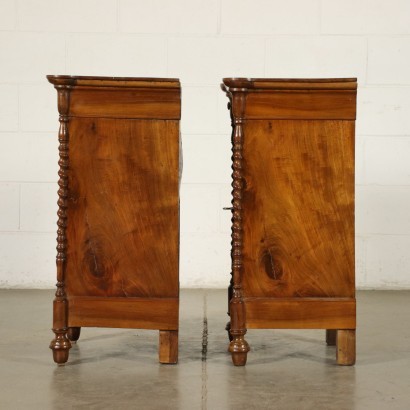 Pair Louis Philippe Of Bedside Tables Walnut Italy 19th Century