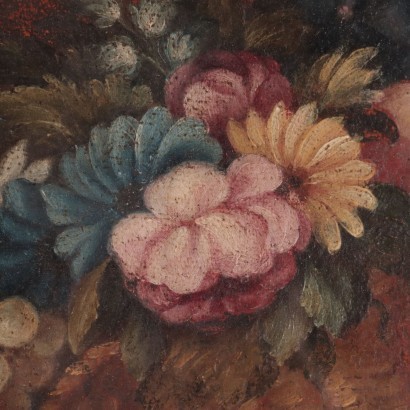 Pair of Still Lives With Flowers and Fruit Italian School 19th Century