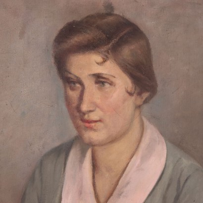 Female Portrait Oil on Canvas 20th Century