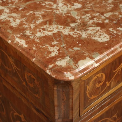Chest Of Drawers Neoclassical Bois De Violette Marble Italy Late '700