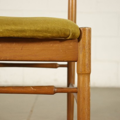Chairs Foam Fabric Teak Italy 1960s Italian Production