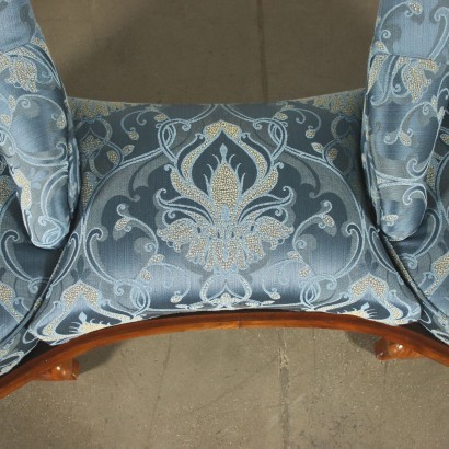 Sofa Walnut Padded Italy End Of 19th Early 20th Century