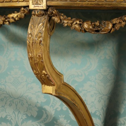Drop-Shaped Console With Mirror Italy 19th-20th Century