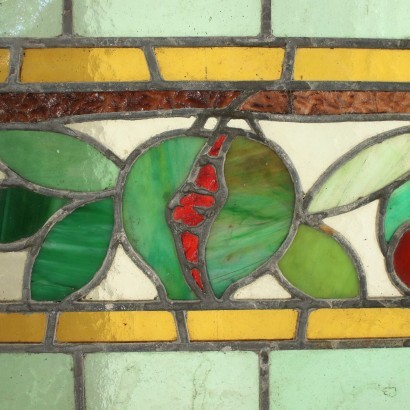 Paire De Vitraux Art Nouveau Verre Italie Début 20ème Siècle