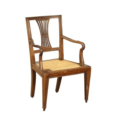 antik, Sessel, antike Sessel, antiker Sessel, antiker italienischer Sessel, antiker Sessel, neoklassizistischer Sessel, Sessel des 19. Jahrhunderts, Directory Sessel