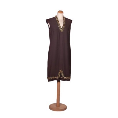 Vintage Kleid Seide Gr. 50 Italien 1960er-1970er