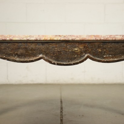 SMall Table Made With An Ancient Bench Italy 20th Century