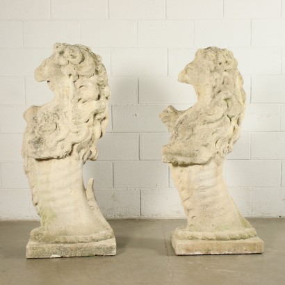 Pair of Stone of Vicenza Lions Italy 19th Century