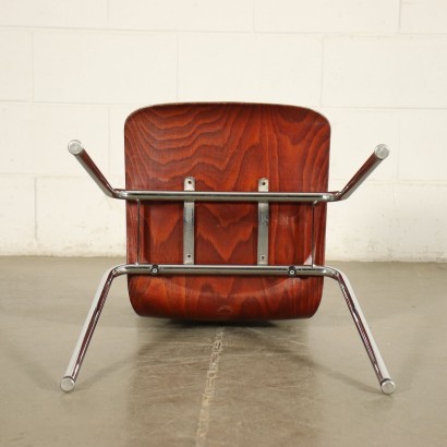Group Of Four Chairs Plywood Chromed Metal Holland 1960s 1970s