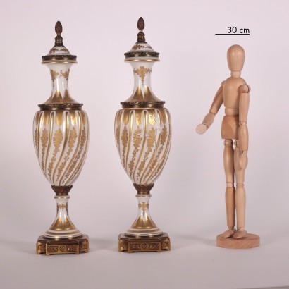 Pair of Sèvres Vases Porcelain Franch 20th Century