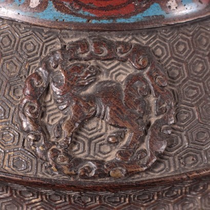 Vase Cloisonné Meiji Bronze Émail - Japon XIX-XX Siècle