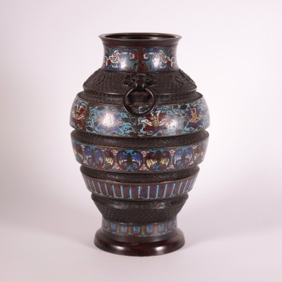 Cloisonné Vase Branze Enamel Japan 19th-20th Century