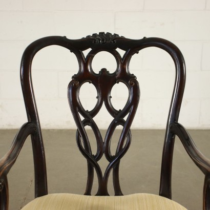 antik, Stuhl, antike Stühle, antiker Stuhl, antiker italienischer Stuhl, antiker Stuhl, neoklassizistischer Stuhl, Stuhl aus dem 19. Jahrhundert, Quattro Sede und Paar Sessel in% 2