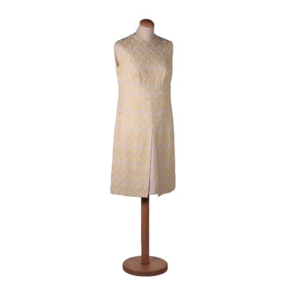 Vintage Dress With White and Yellow Embroideries 1950s-1960s