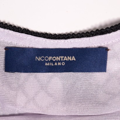 Nico Fontana Black Crochet Dress With Sequins Italy