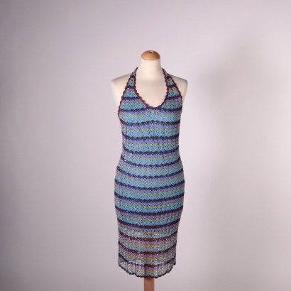 Gestreiftes Kleid mit Pailletten Baumwolle - Italien