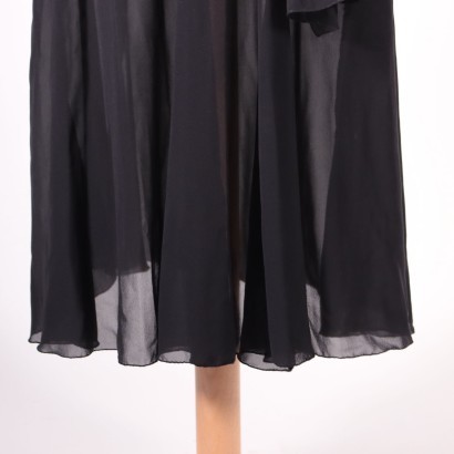 Vintage Black Chiffon Dress Italy 1970s-1980s