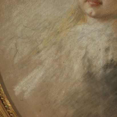 Portrait Of a Young Girl Pastel On Paper 19th Century